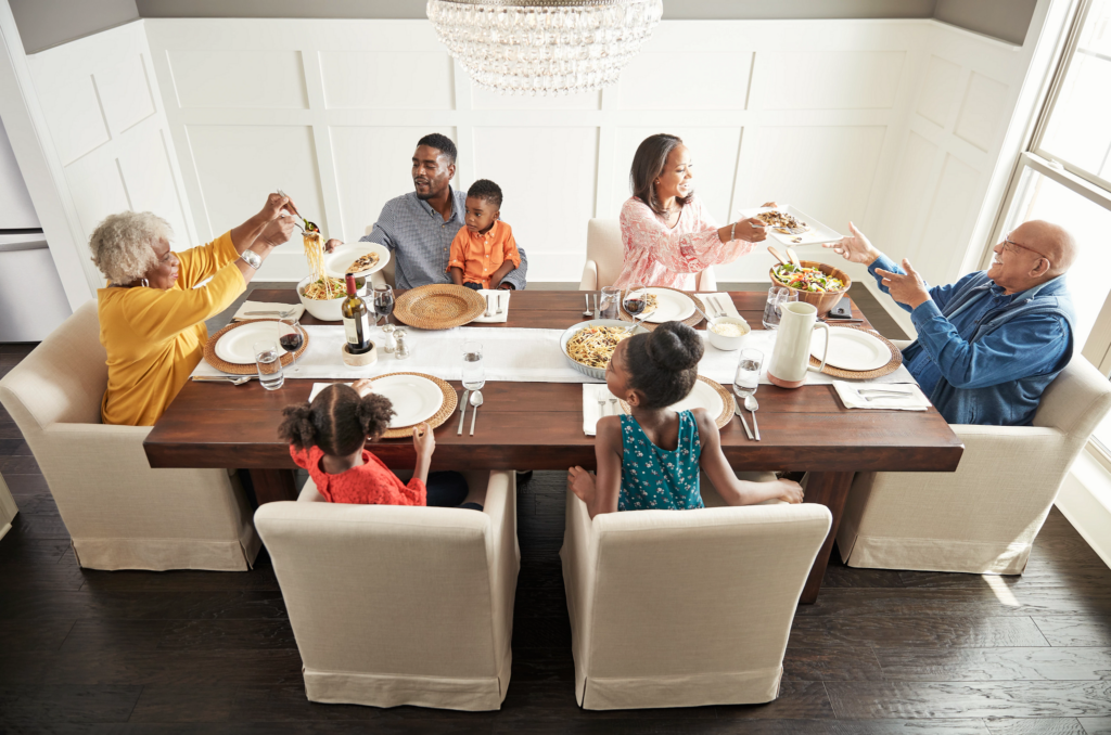 Family having breakfast at the dining table | Basin Appliance Center